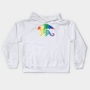 Rainbow Dragon on Black - Fantasy Butcher Cuts of Meat Kids Hoodie